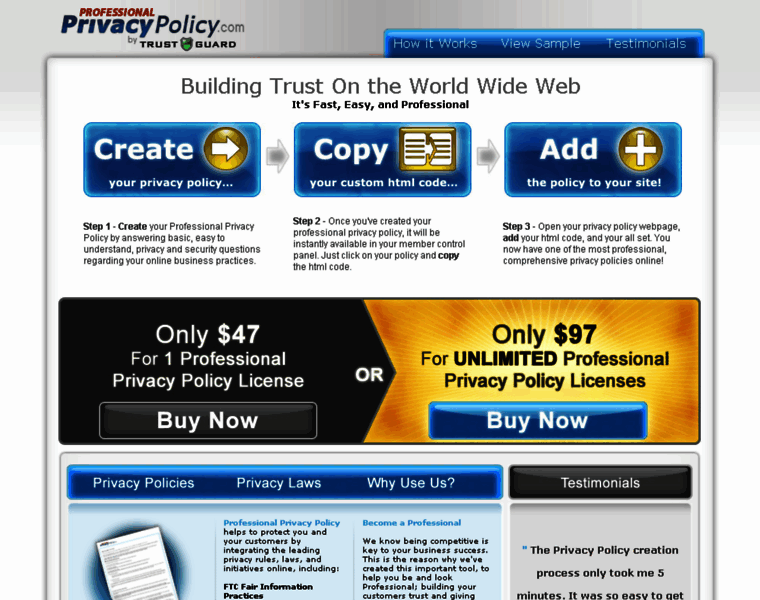 Professionalprivacypolicy.com thumbnail