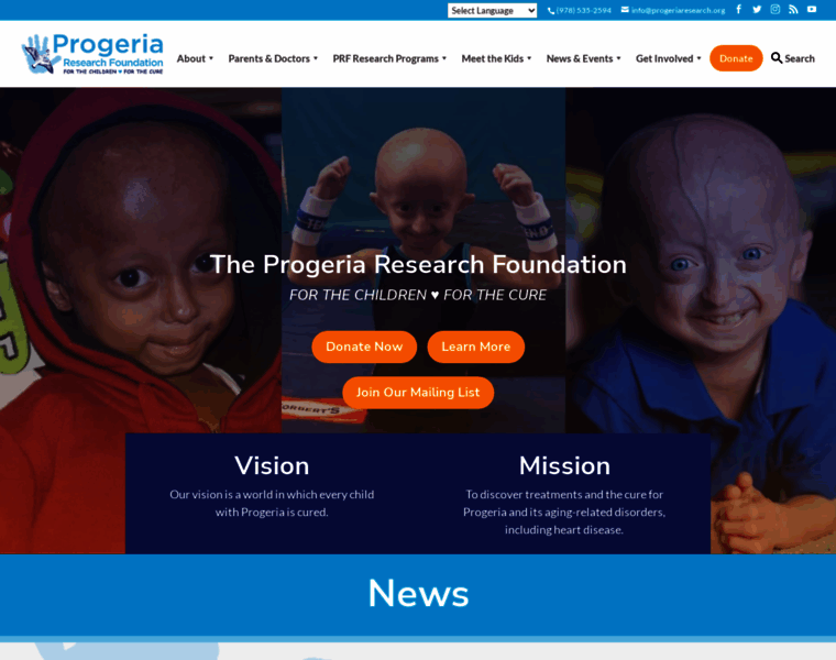 Progeriaresearch.com thumbnail