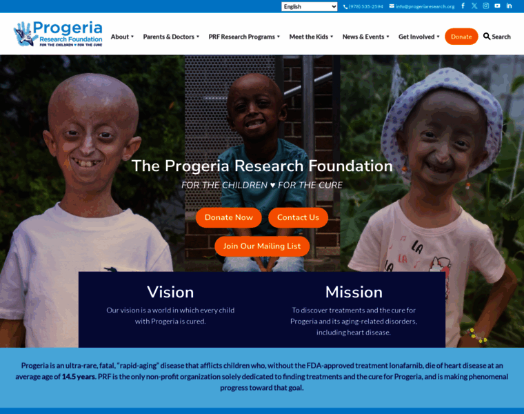 Progeriaresearch.org thumbnail