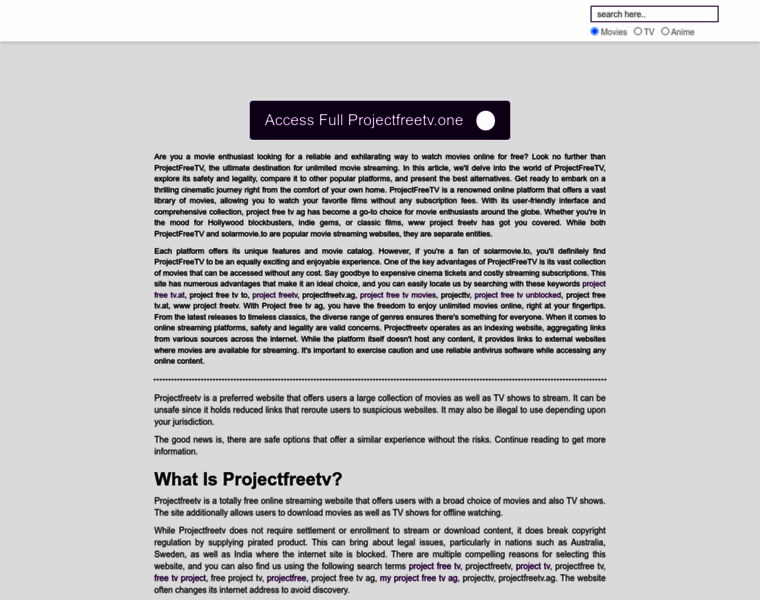 projectfreetv.one at WI. ProjectFreeTV: Watch Free HD Movies And ...