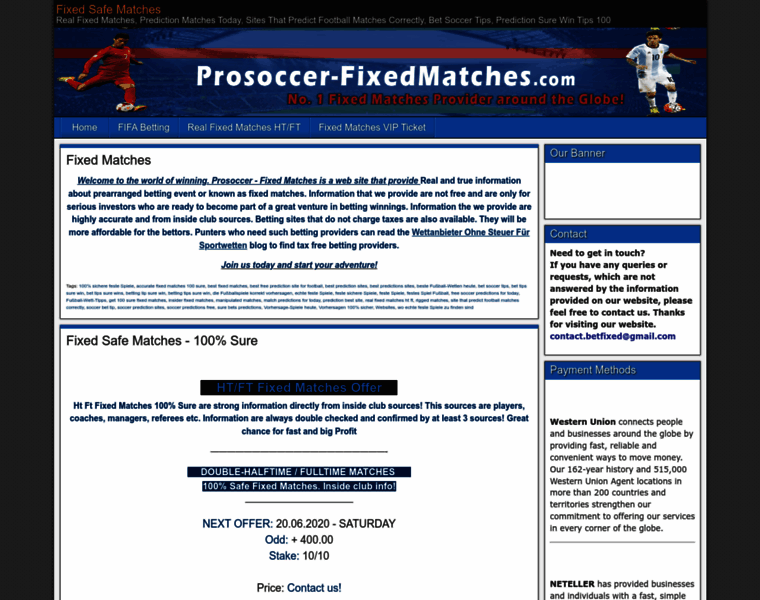 Prosoccer-fixedmatches.com thumbnail