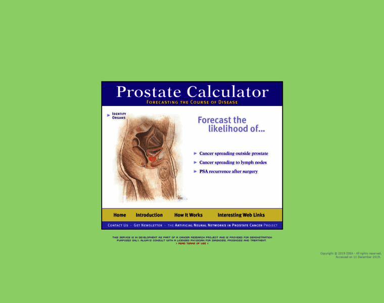 Prostatecalculator.org thumbnail