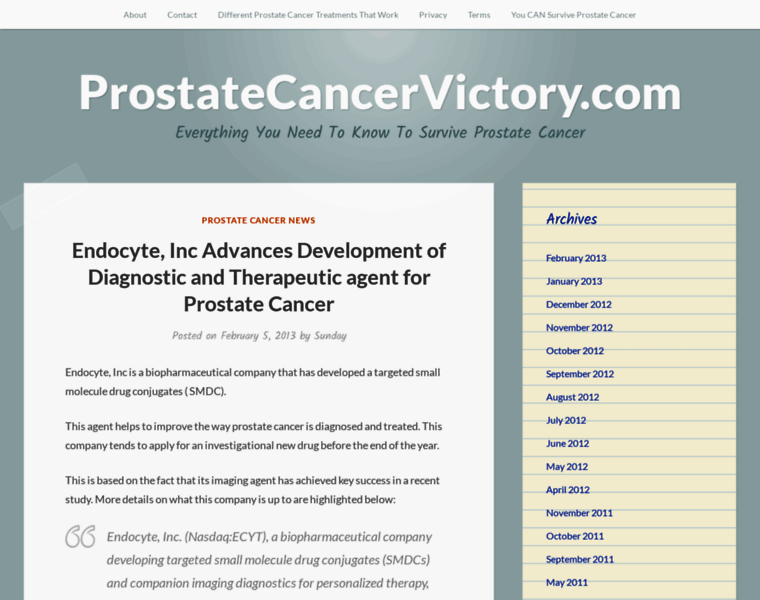 Prostatecancervictory.com thumbnail