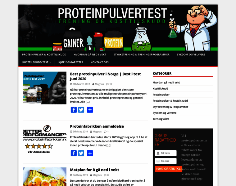 Proteinpulvertest.no thumbnail