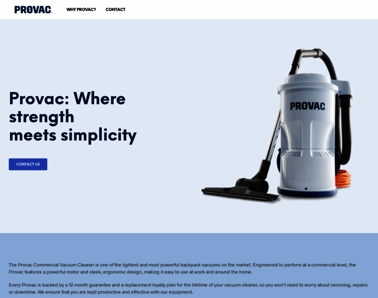 provac.com.au at WI. Commercial Backpack Vacuum Cleaner | Provac