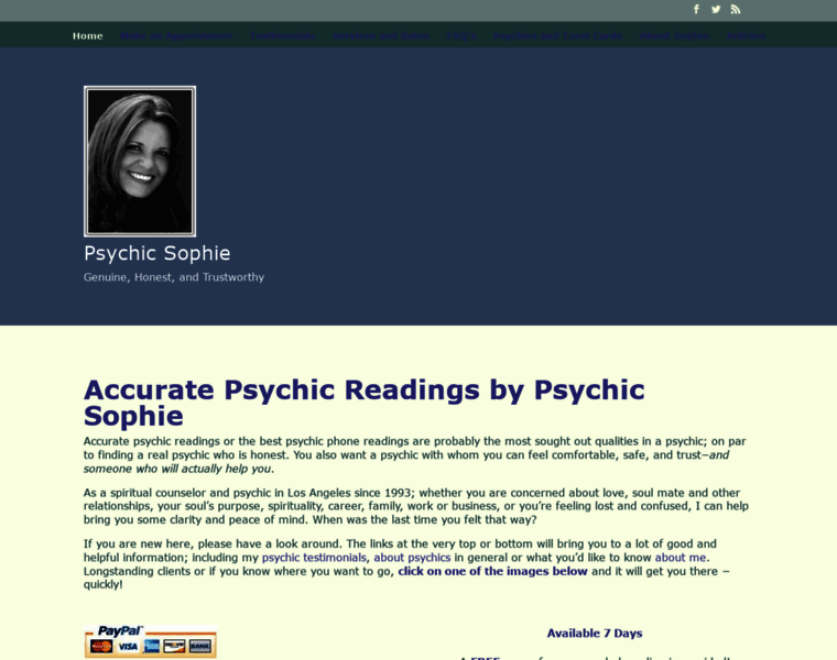 Psychicsophie.com thumbnail