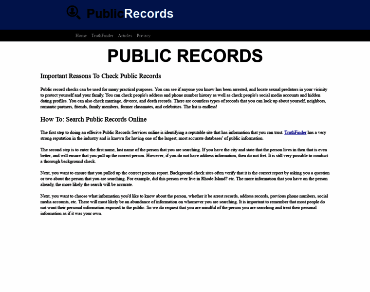 Publicrecords.report thumbnail