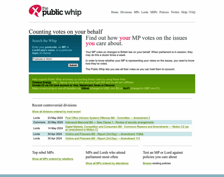 Publicwhip.org.uk thumbnail