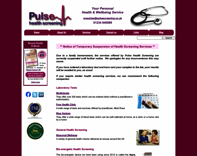 Pulsescreening.co.uk thumbnail