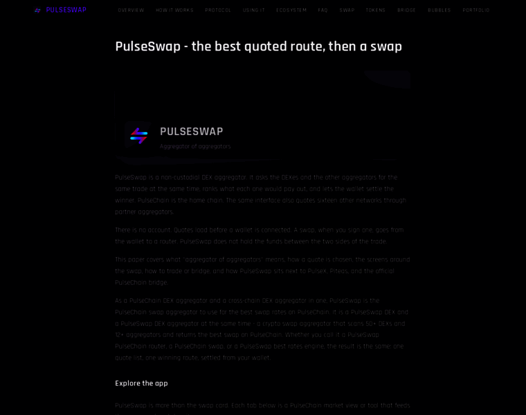 pulseswap.net at WI. PulseSwap - DEX Aggregator