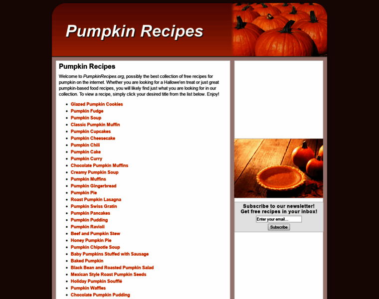 Pumpkinrecipes.org thumbnail