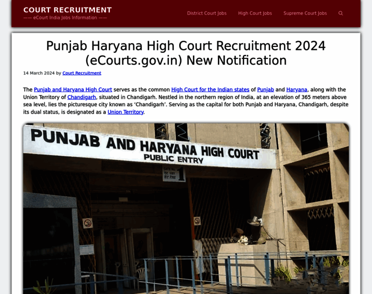 Punjabharyanahigh.courtrecruitment.com thumbnail