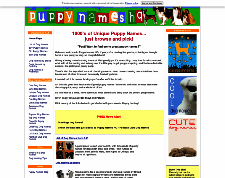Puppy-names-hq.com thumbnail