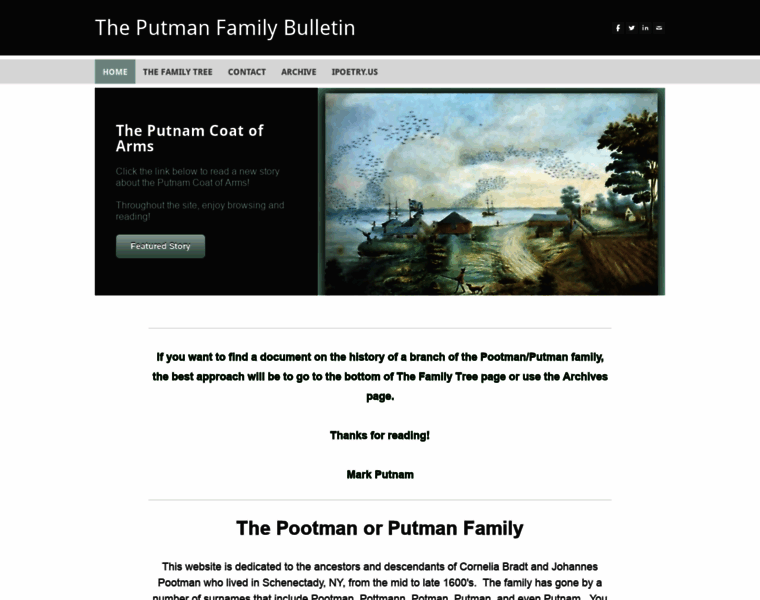 Putmanfamily.org thumbnail