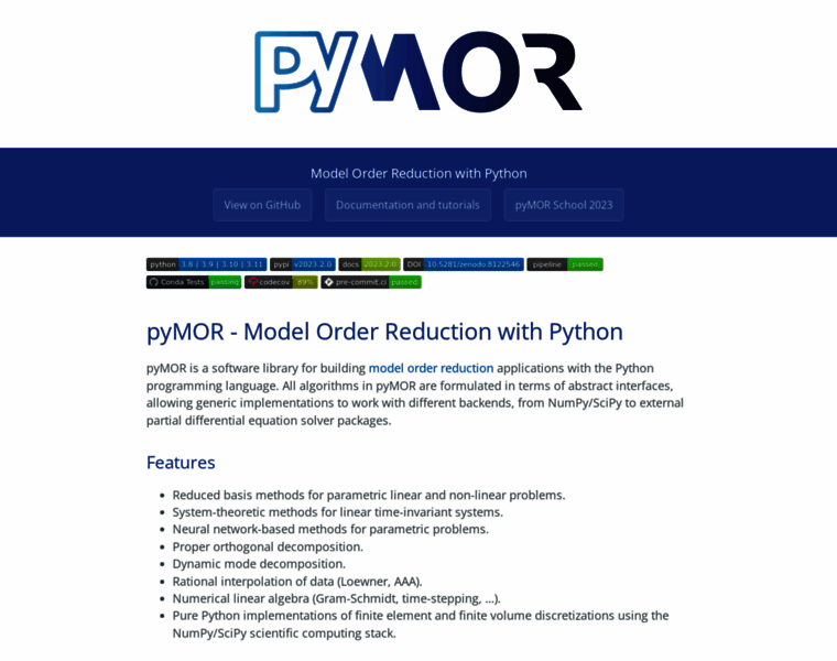 Pymor.org thumbnail