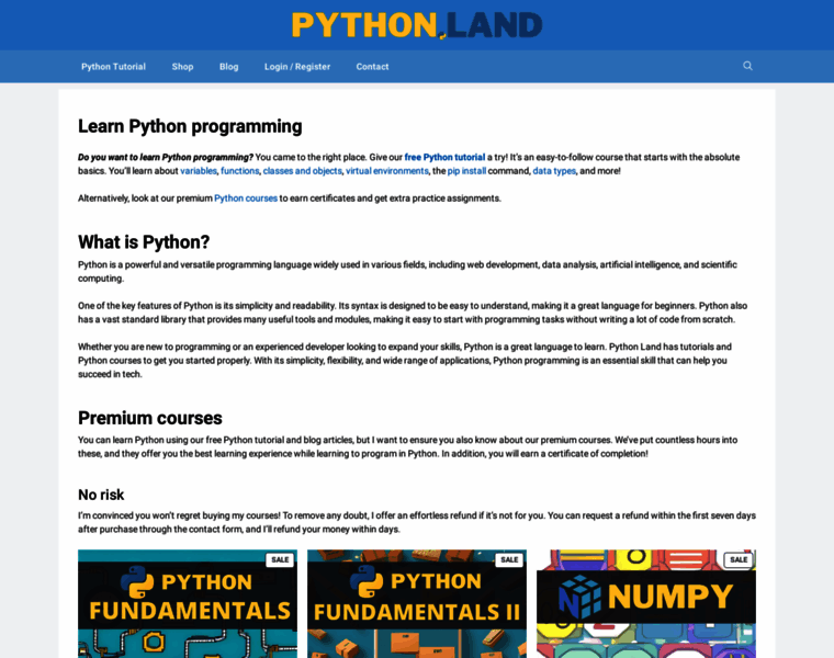 Python.land thumbnail