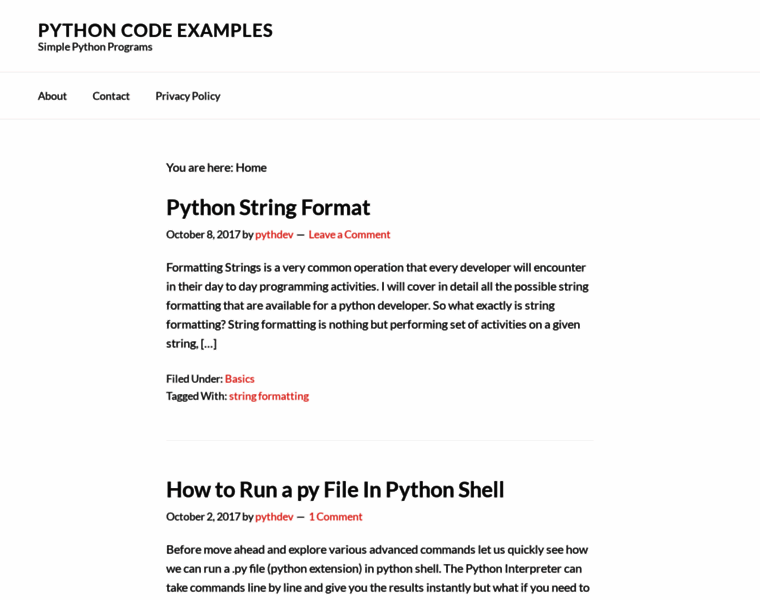Pythoncodeexamples.com thumbnail