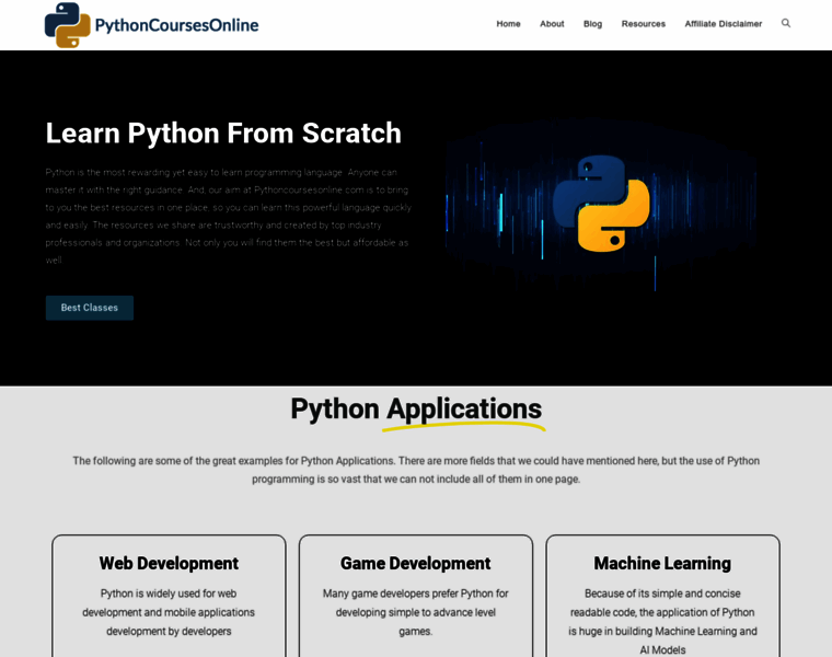 Pythoncoursesonline.com thumbnail