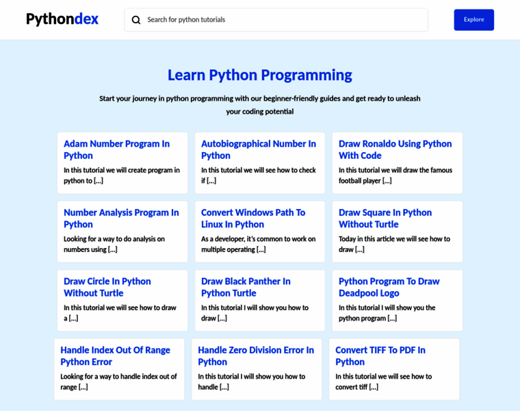 Pythondex.com thumbnail