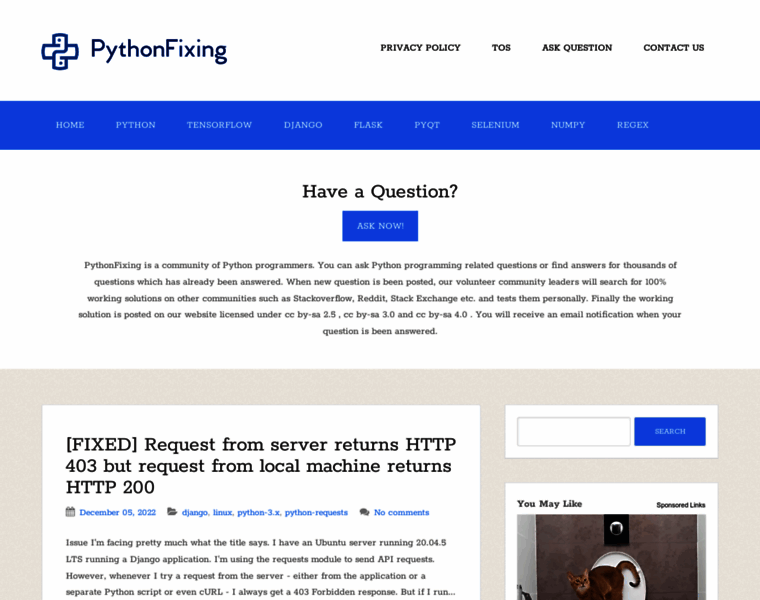 Pythonfixing.com thumbnail