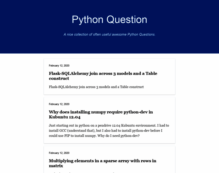 Pythonquestion.com thumbnail