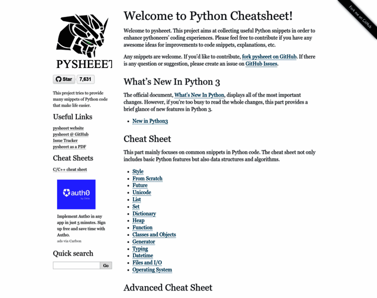 Pythonsheets.com thumbnail