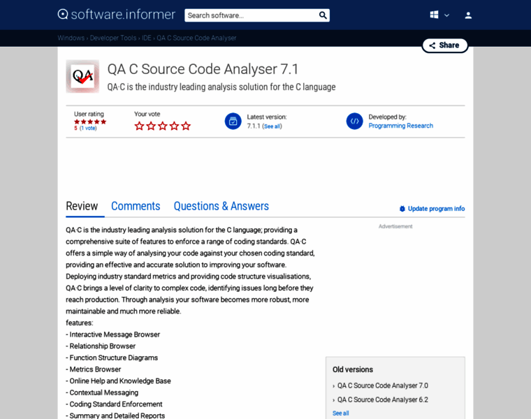 Qa-c-source-code-analyser.software.informer.com thumbnail