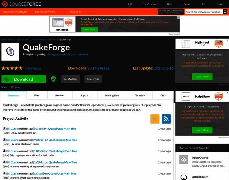 Quakeforge.net thumbnail