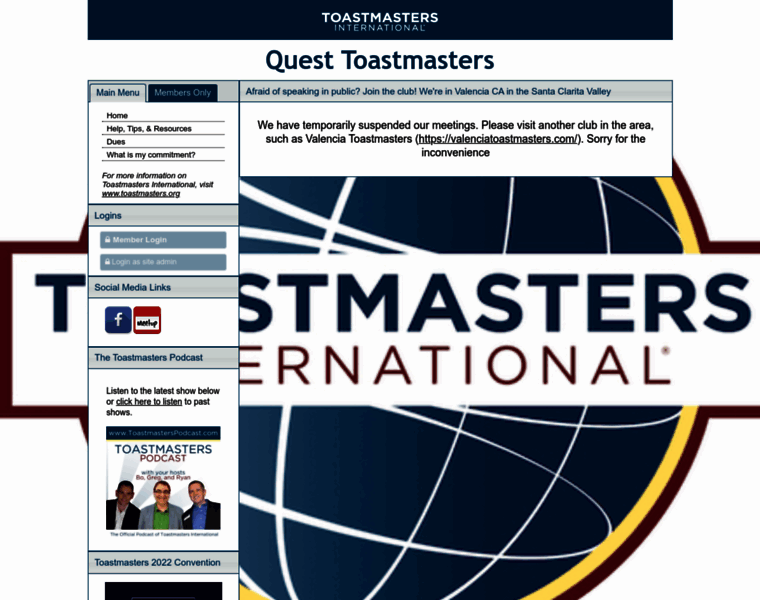 Questtoastmasters.com thumbnail