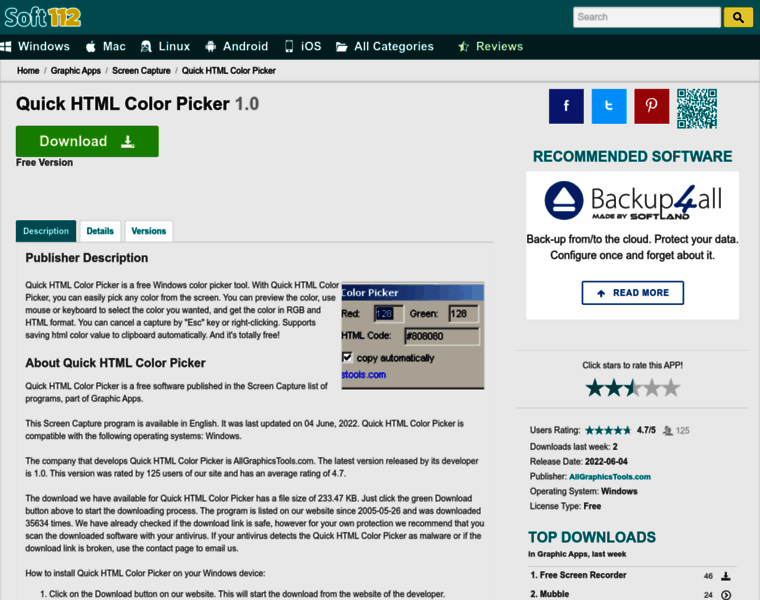 Quick-html-color-picker.soft112.com thumbnail