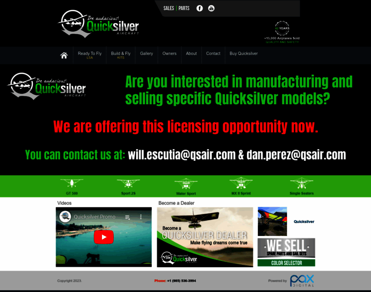 Quicksilveraircraft.com thumbnail