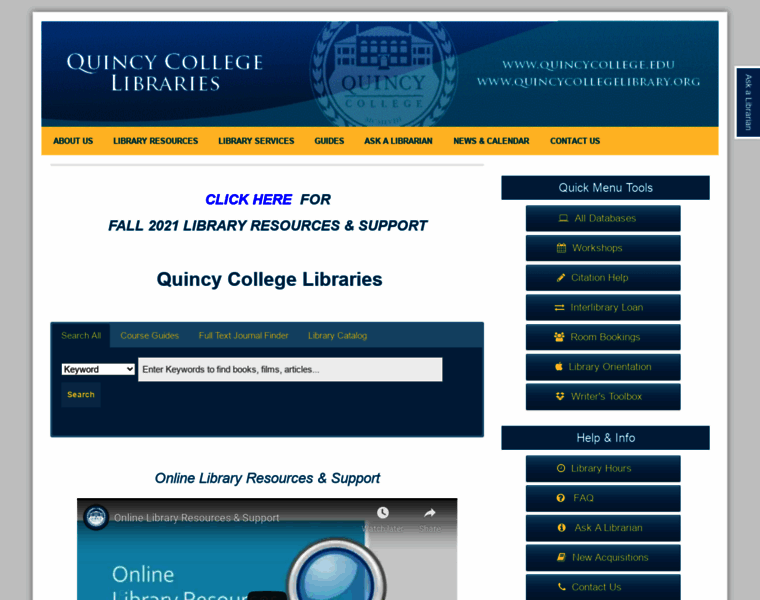 Quincycollegelibrary.org thumbnail
