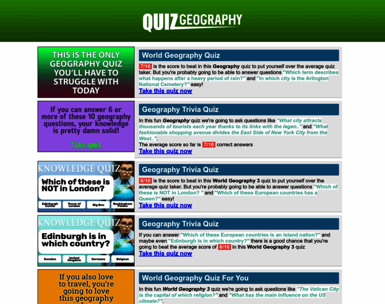 Quizgeography.com thumbnail
