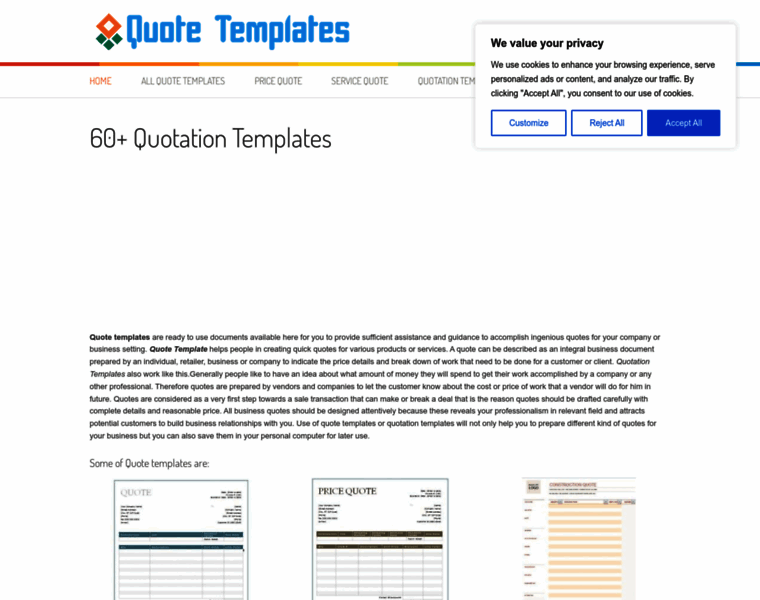 Quotetemplates.org thumbnail