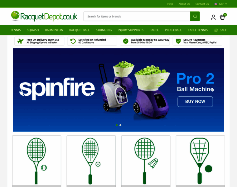 Racquetdepot.co.uk thumbnail