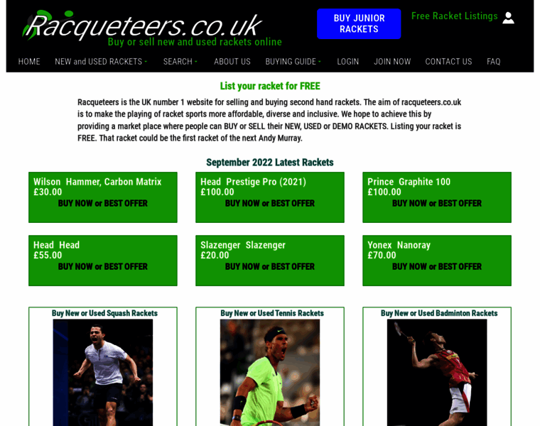 Racqueteers.co.uk thumbnail