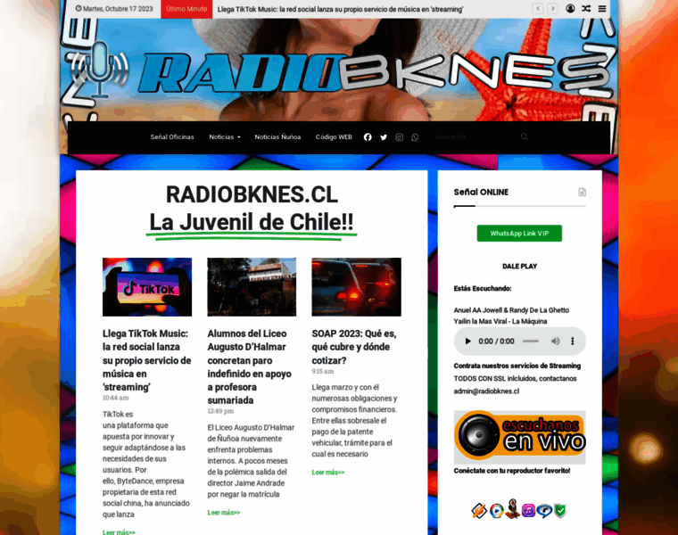Radiobknes.cl thumbnail