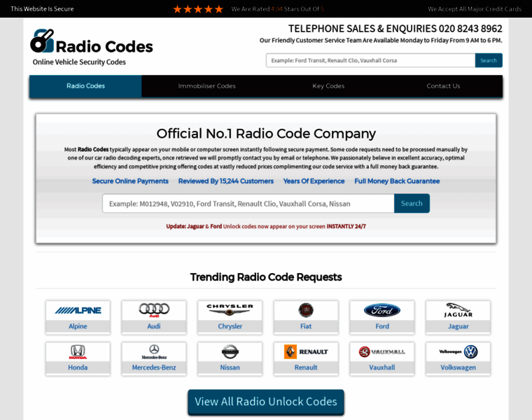 Radiocodes.co.uk thumbnail