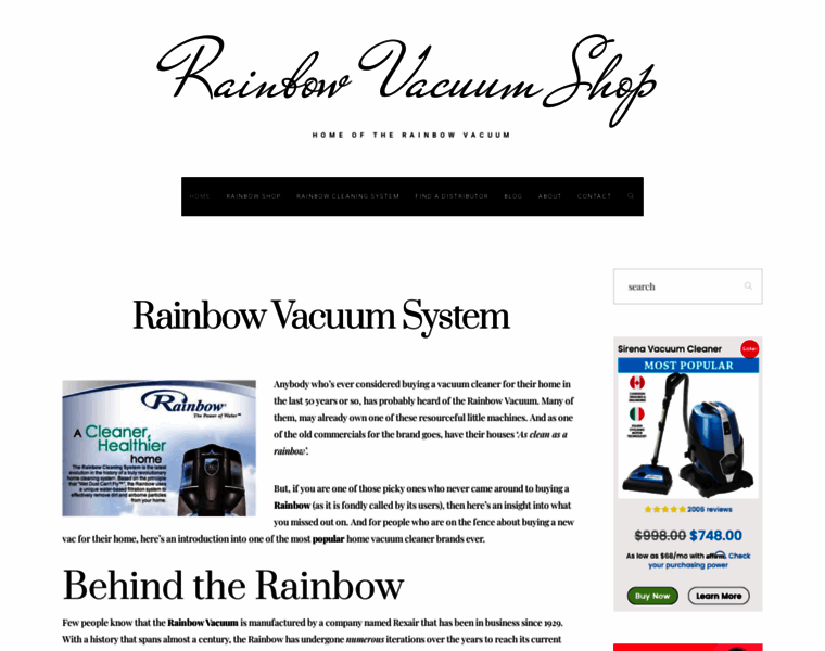 Rainbowvacuumshop.com thumbnail