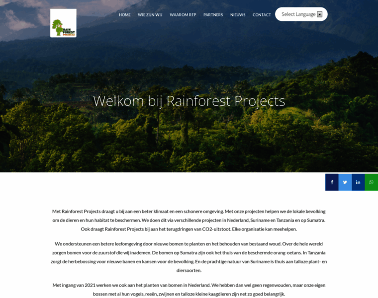 Rainforestprojects.org thumbnail