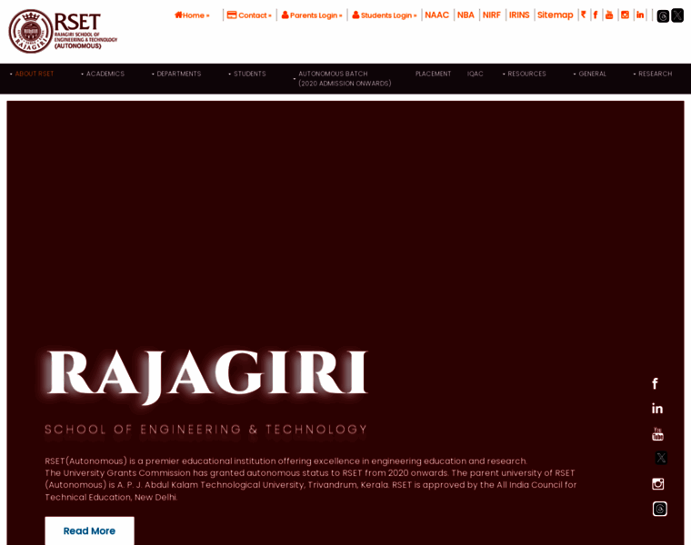 Rajagiritech.ac.in thumbnail