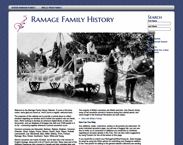 Ramagefamilyhistory.com thumbnail
