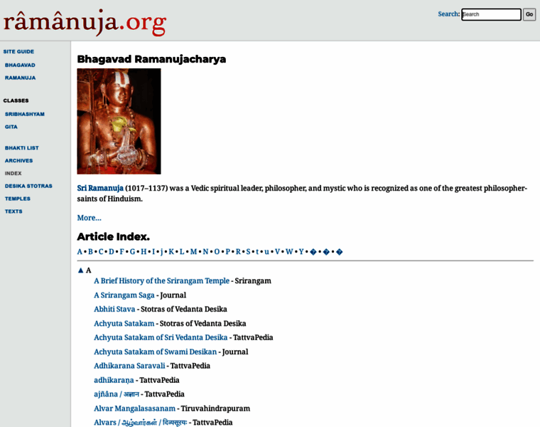 Ramanuja.org thumbnail
