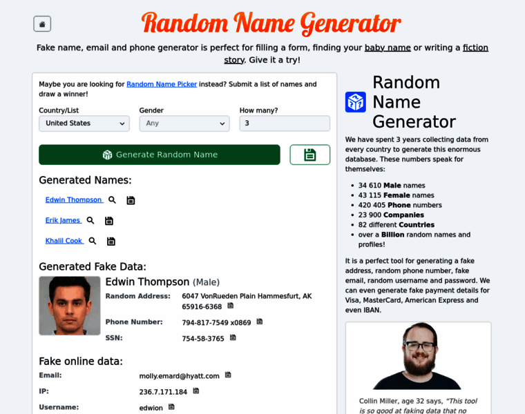 Random-name-generator.com thumbnail