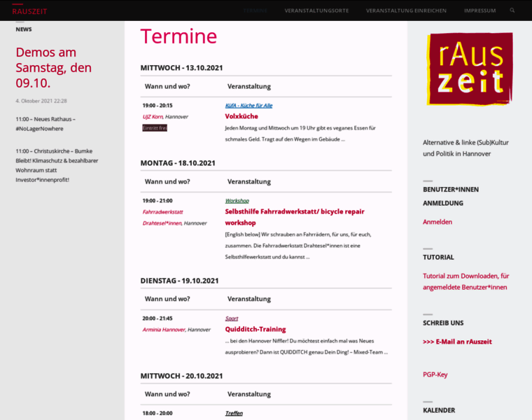 Rauszeit-termine.org thumbnail