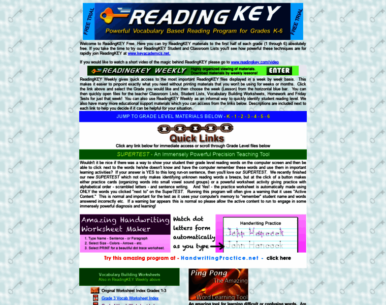 Readingkeyfree.com thumbnail