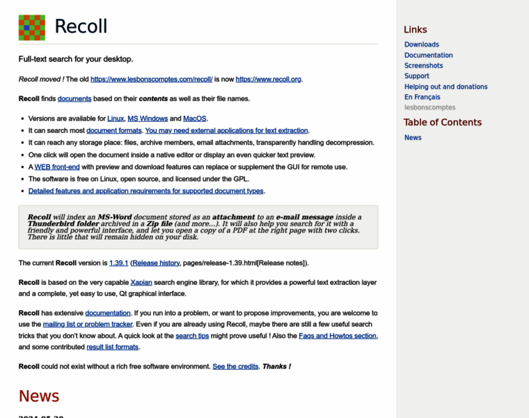 Recoll.org thumbnail