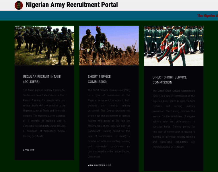 Recruitment.army.mil.ng thumbnail