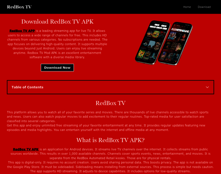 redboxtvapk.com.co at WI. RedBox TV APK 10.8 for Android TV Download Latest  Version 2026