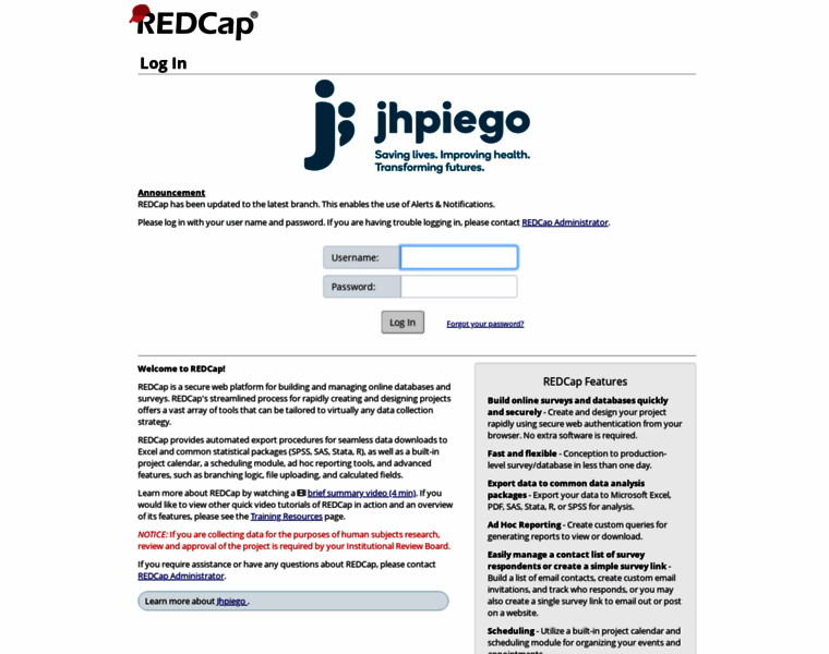 Redcap.jhpiego.org thumbnail